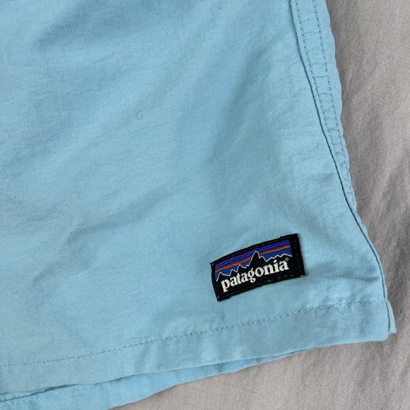 PATAGONIA Baggies Shorts 5 Women Medium Skipper Blue Stretch Elastic Comfort - Picture 5 of 11